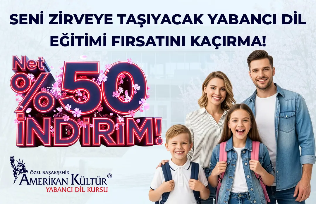 Sizi Zirveye Taşıyacak Yabancı Dil Eğitim Fırsatını Kaçırma! Net %50 İndirim!